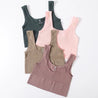Women Tank Top Ribbed Crop Tops Female Seamless Underwear Wireless Bras Sexy Lingerie Girls Fitness Camis O-Neck Sports Camisole