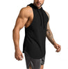 Men'S 2 Pack Workout Hooded Tank Top Cut off Bodybuilding Muscle Shirt Hoodies Gym Pullover Sleeveless T-Shirts Black Green L