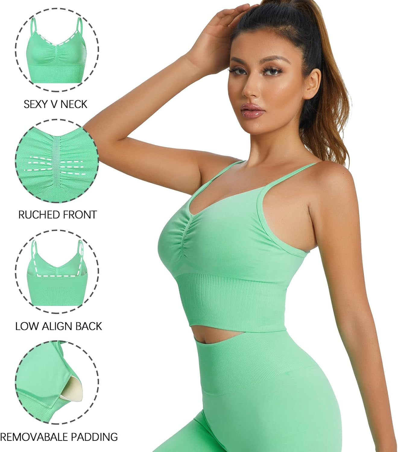 Biker Shorts Women Seamless Scrunch Spandex Shorts High Waist Yoga Shorts