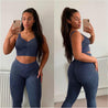 Seamless Workout Set Sports Bra and Leggings Set for Women Acid Wash Outfits 2 Piece Set