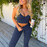 Seamless Workout Set Sports Bra and Leggings Set for Women Acid Wash Outfits 2 Piece Set