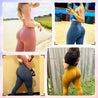 Seamless Leggings for Women Butt Lifting High Waist Yoga Pants Scrunch Booty Leggings Workout Tights(1A#Dark Yellow, S)